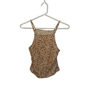 Garage Floral Tank Top - Cream and Brown